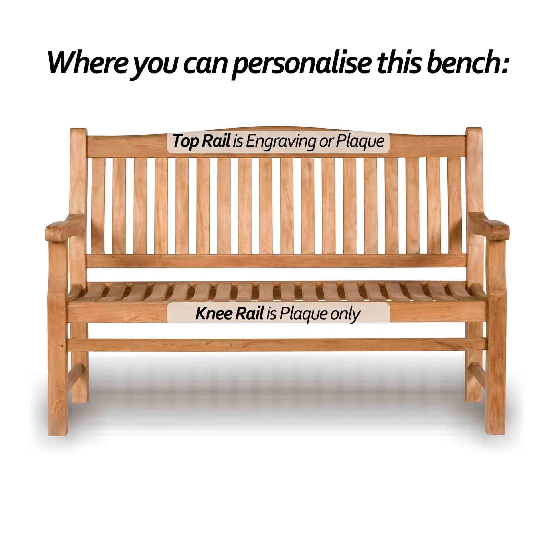 bereavement bench showing engraving options