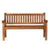 wooden memorial bench with carved text on 2 rails on a white background