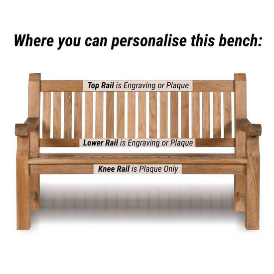 memorial bench showing engraving options