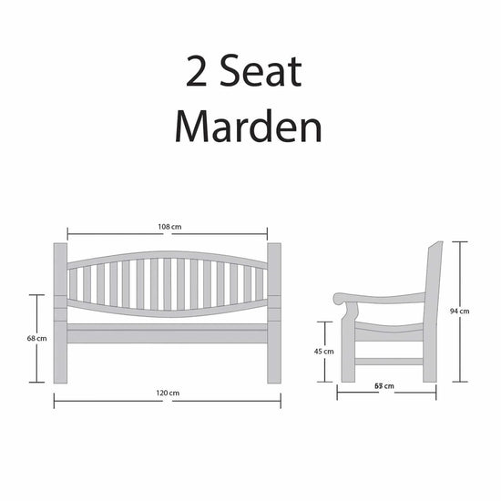 memorial bench gardens with dimensions