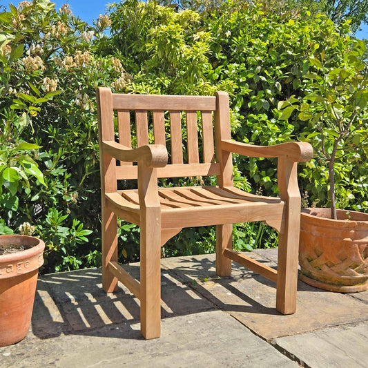 memorial chair on a garden setting