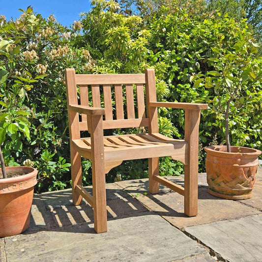 memorial seat on a patio