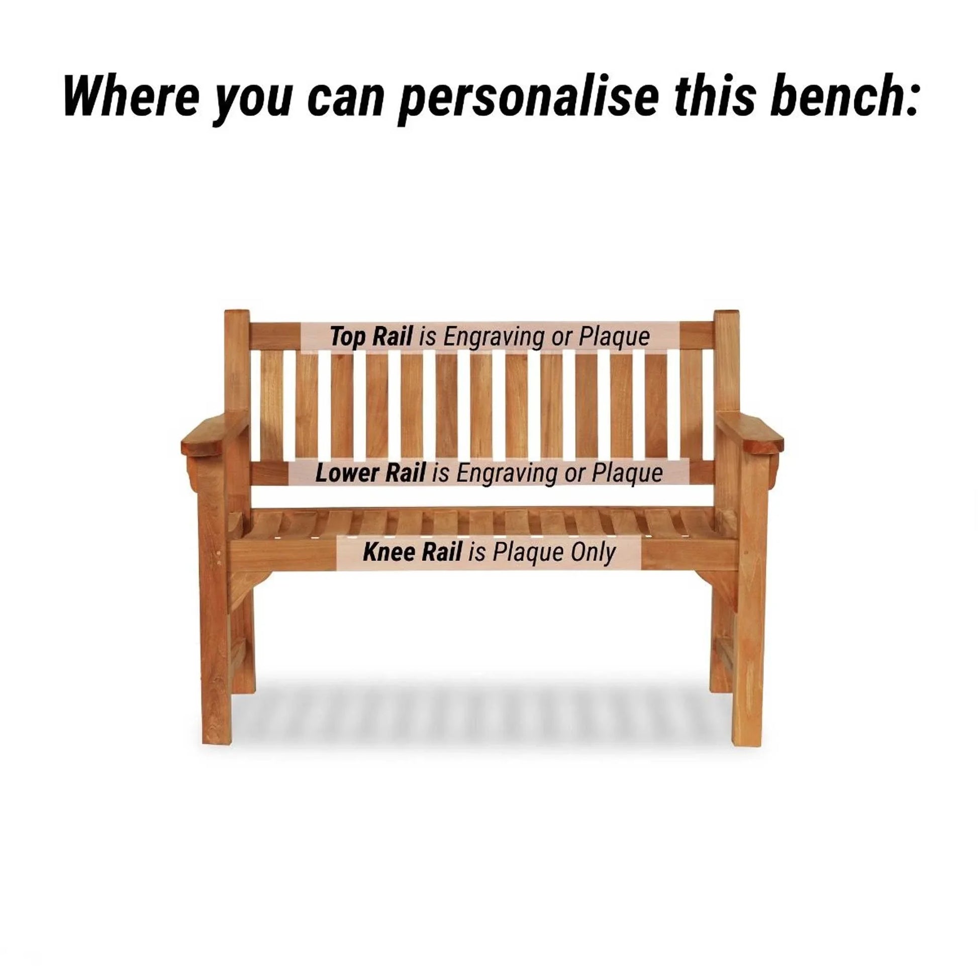 a small memorial bench for garden with engraving options