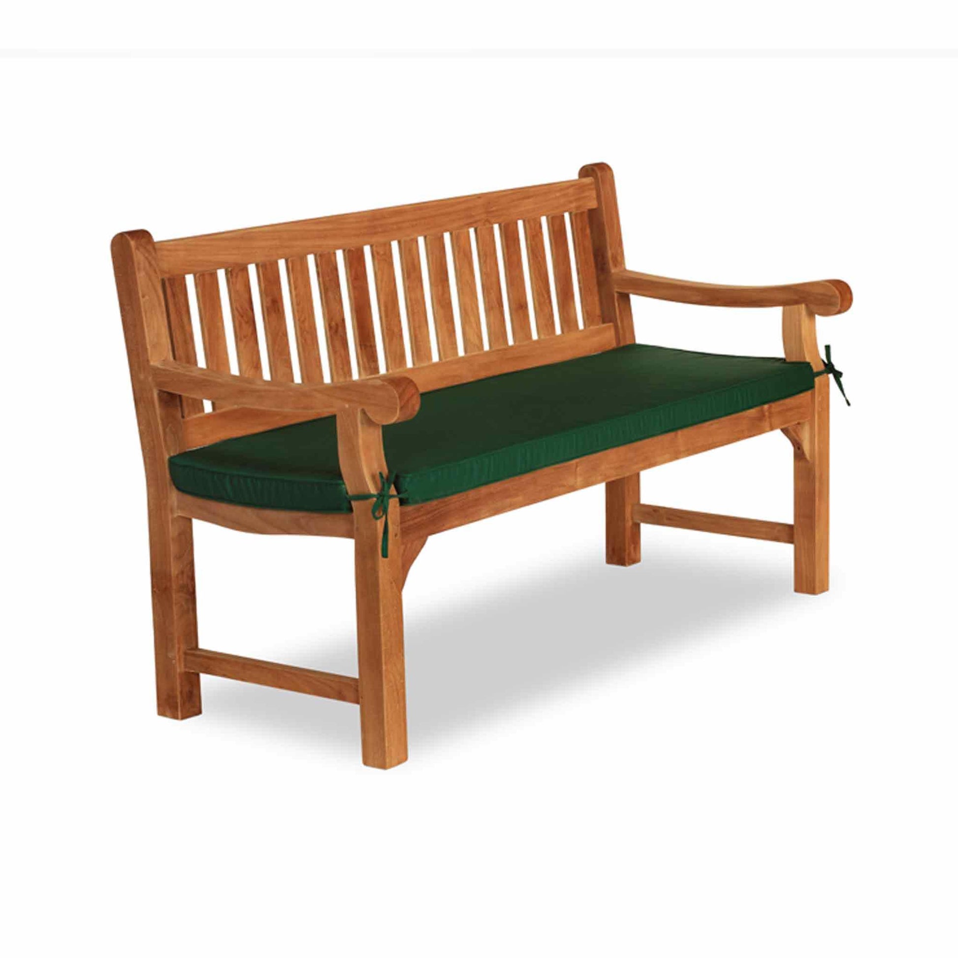 green bench pads on an outdoors bench