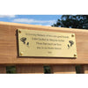 bereavement bench with a brass plaque