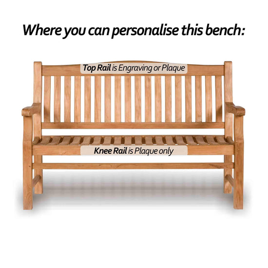 bereavement bench showing engraving options