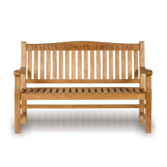 bereavement bench showing wood engraving