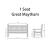 memorial armchair dimensions UK