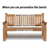 memorial bench showing engraving options