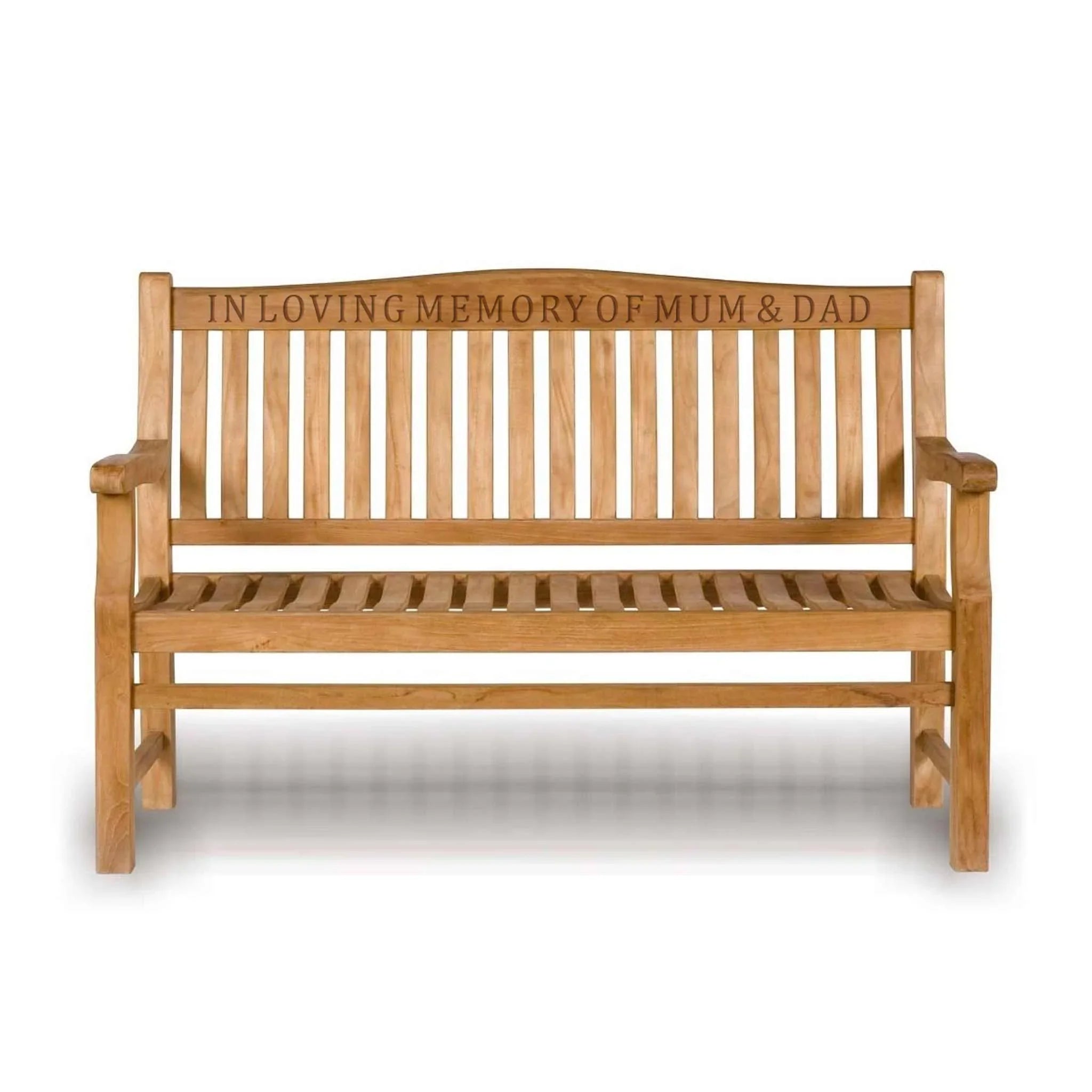 Memory Bench 3 Seat Memorial Benches UK | 5ft Teak Commemorative Seats ...