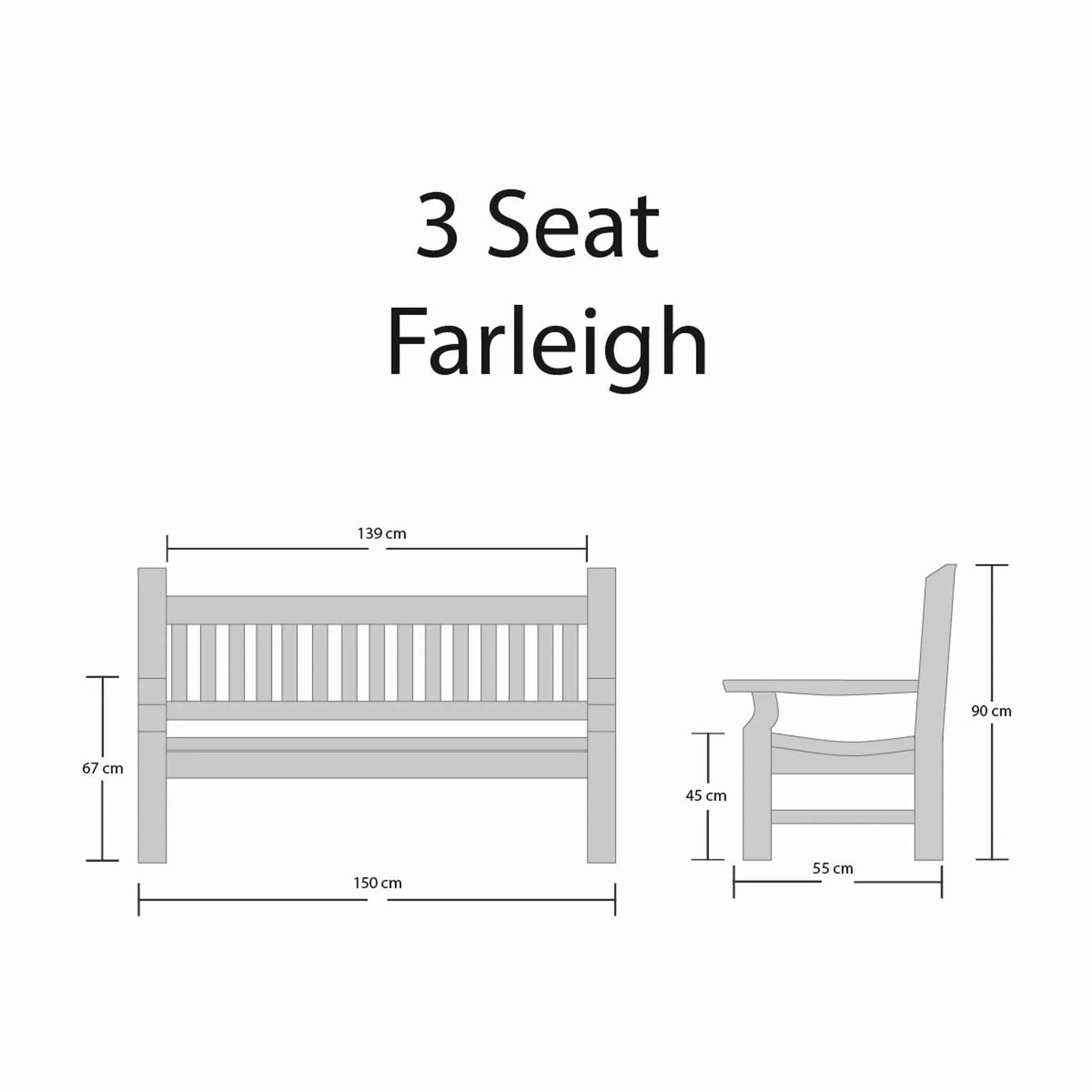 memorial bench garden dimensions