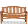 Wooden commemorative bench with engraved text on two rails on a white background