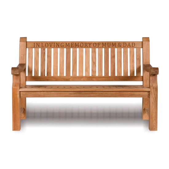 wooden memorial benches with wood engraving