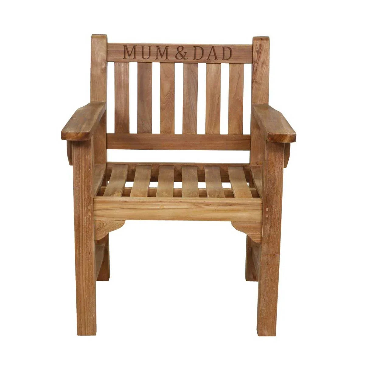 memorial seat with a wood engraving