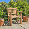 memorial seat on a patio