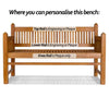 memory bench for garden showing engraving options