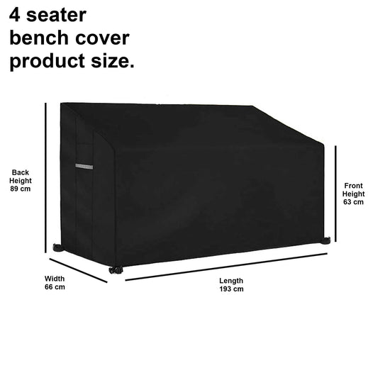 outdoor bench with cover showing dimensions