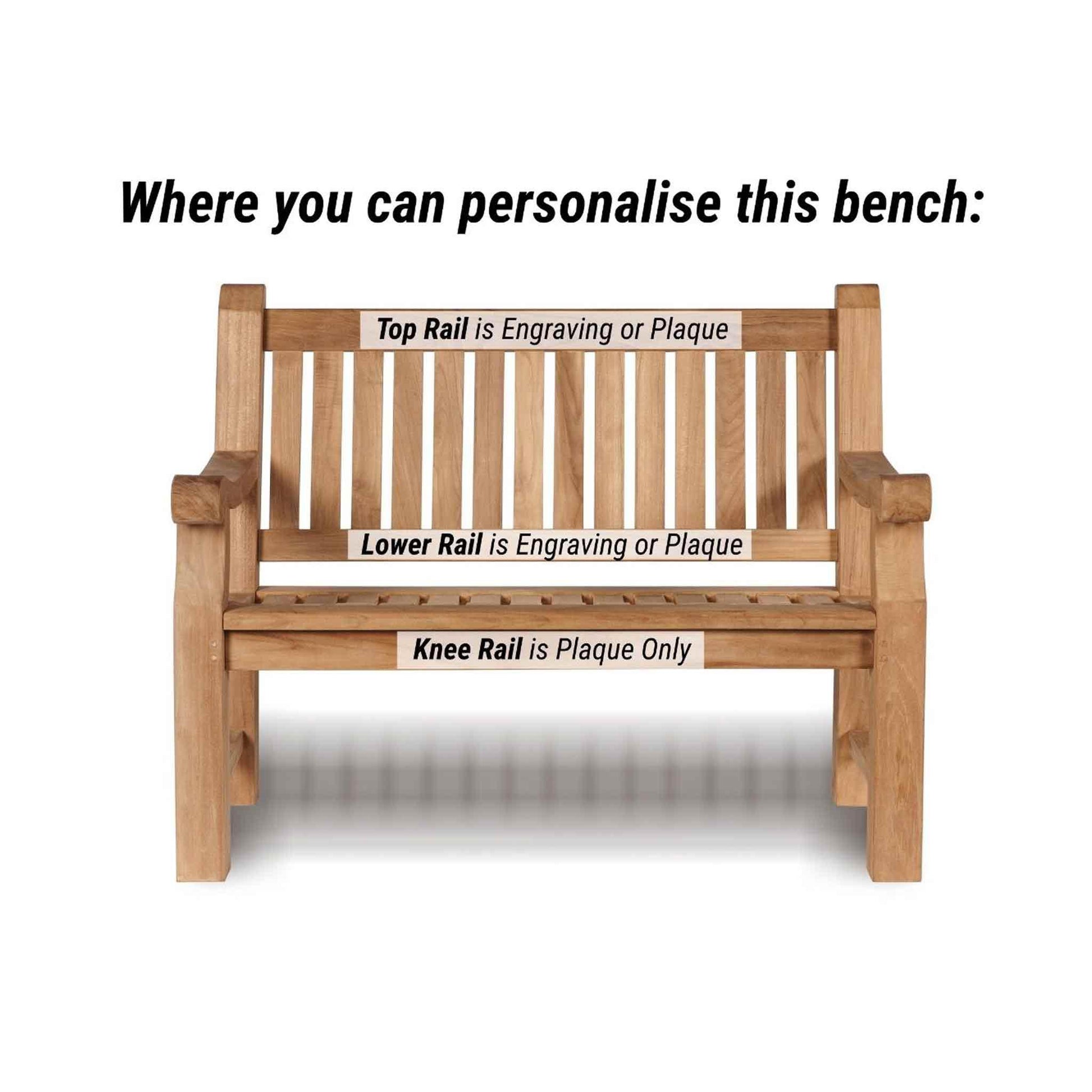 small memorial bench with engraving options