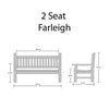 Teak Memorial Bench 2 Seat Farleigh