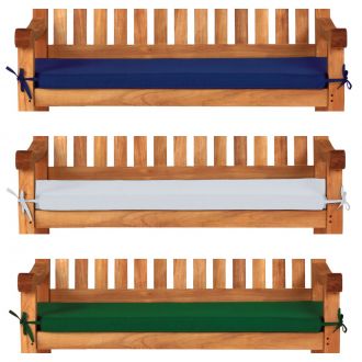 4 seat, 6ft, 180cm garden bench cushions in blue, green and white