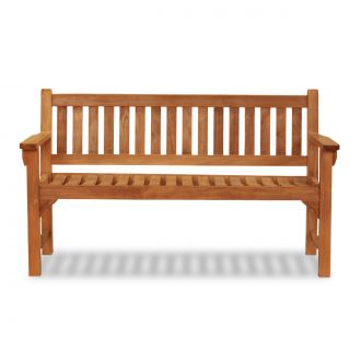 memorial bench traditional heavy wooden teak personalised flat arm