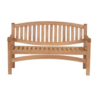 memorial bench pretty curve oval top wooden teak personalised