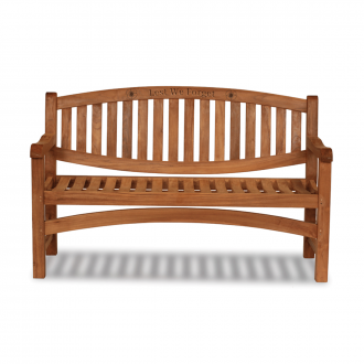  remembrance memorial bench 5ft pretty curve oval top wooden teak 