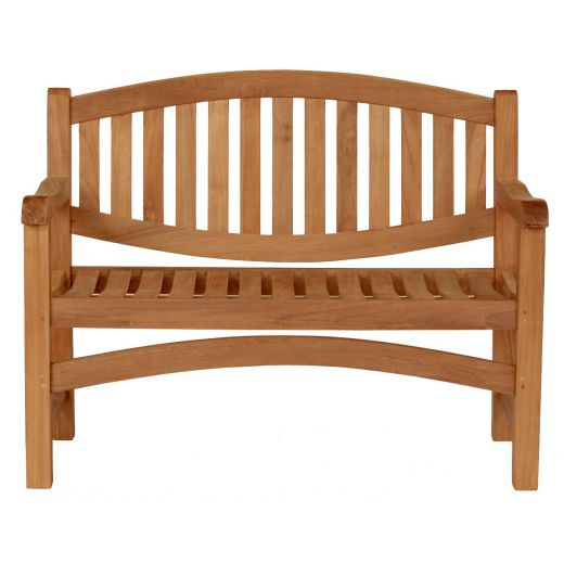 memorial bench 4ft pretty curve arch back wooden teak personalised