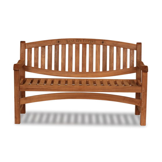  remembrance memorial bench 5ft pretty curve oval top wooden teak 