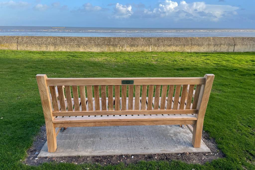 Teak Memorial Benches with Stainless Plaques for Coastal Locations