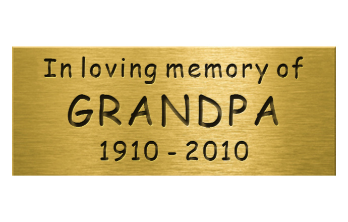 engraved brass plaque comic with words