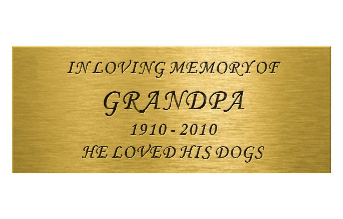 engraved brass plaque corvisa with words