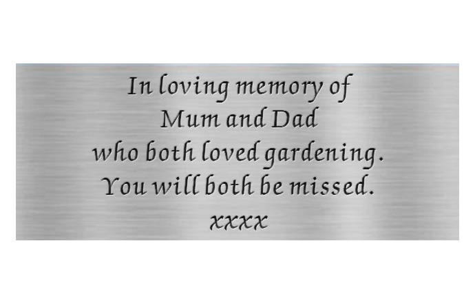 engraved stainless plaque chancery script with words