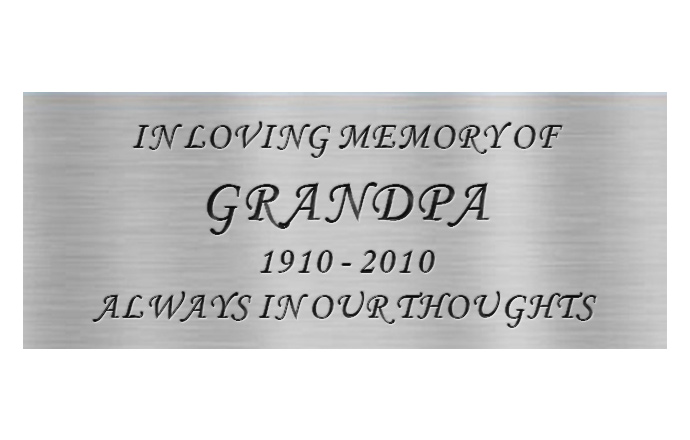 small engraved stainless plaque corvisa