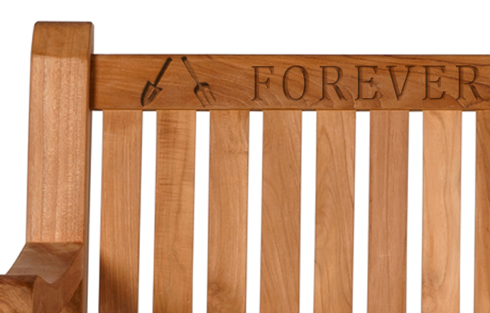 engraved memorial bench with pictures